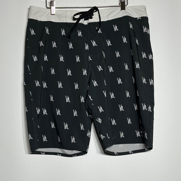 RVCA Black and White Board Shorts for Men - Picture 1 of 3